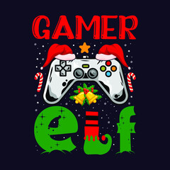 gamer elf  t shirt desing