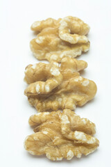 walnuts on a white background