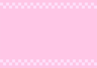 背景　市松模様　上下白枠　ピンク