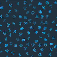 Set Sun and snowflake, UV protection, Water thermometer and Meteorology on seamless pattern. Vector