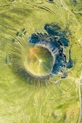 Aerial photography of Volcano No. 3 of Ulan Hada Volcano, Ulan Chabu, Inner Mongolia, China