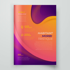 Naklejka premium Flyer Cover design template liquid theme violet color background