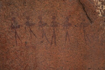 Felsmalerei im Erongo in Namibia.