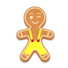 Gingerbread man. Christmas icon.