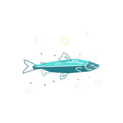 swimming  fish, cartoon vector illustration