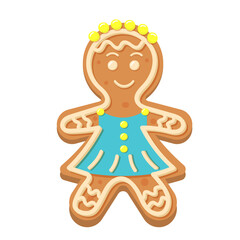 Gingerbread woman. Christmas icon.