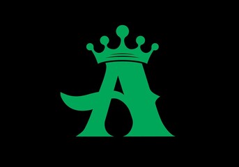 Letter A with crown shape