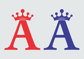 Letter A with crown shape