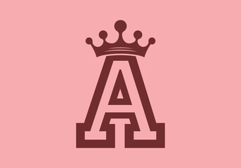 Letter A with crown shape