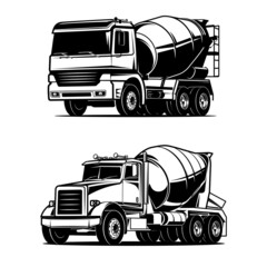 truck cemente mixer concrete illustration - 466928313