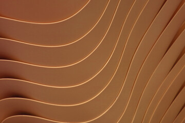 Gorgeous curving lines of the stack of cinnamon brown acrylic containers for abstract background