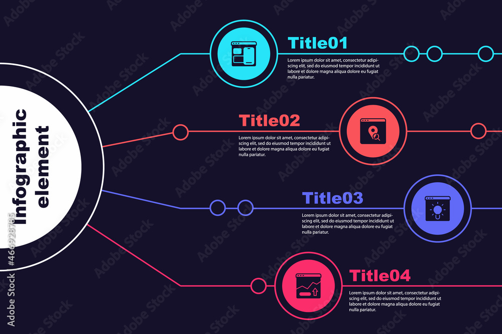 Wall mural set web developer programming code, infographic of city map, browser window and financial growth inc
