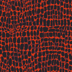 Geometric seamless pattern with rounded shapes. Animal skin ornament. Artistic crocodile leather texture. Textile and fabric background.