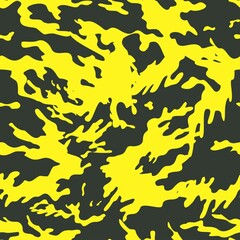 
Camouflage black yellow background, vector geometric seamless pattern, modern street design.