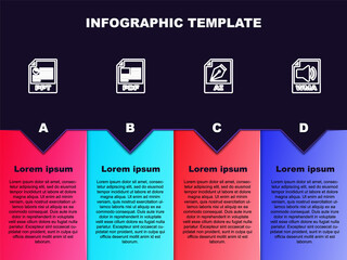 Set line PPT file document, PDF, AI and WMA. Business infographic template. Vector