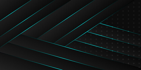 Obraz premium Abstract black background with blue lines
