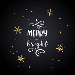 Fototapeta na wymiar Lovely Christmas lettering with cute decoration, hand written saying, great for cards, labels, tags, banners, wallpapers - vector design