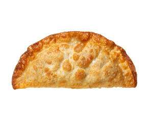 Crispy fried empanada isolated on white background