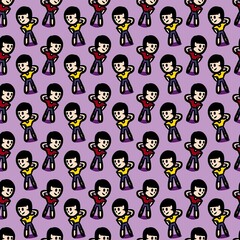 Fototapeta premium seamless pattern of cute man cartoon