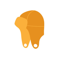 Yellow winter hat for children. Knit wool hat. Isolated vector illustration