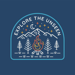 Vector line art outdoor badge. Perfect for t-shirt prints, posters and other uses.