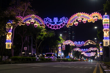 deepavali lights along street