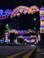 deepavali lights along street