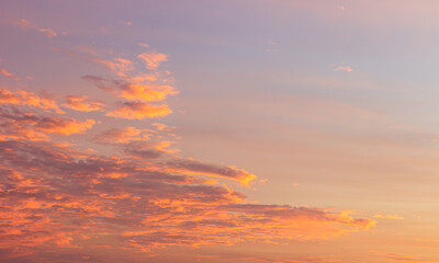sunset sky with clouds in the evening