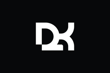 DK logo letter design on luxury background. KD logo monogram initials letter concept. DK icon logo design. KD elegant and Professional letter icon design on black background. D K KD DK