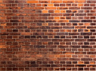 Texture of old red brick wall. Square shot. Nice background for your design.