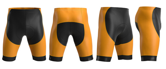 3D rendered Cycling shorts, Sport activewear [ Orange Black]