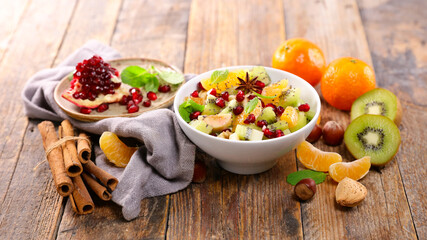 winter fresh fruit salad with ingredient