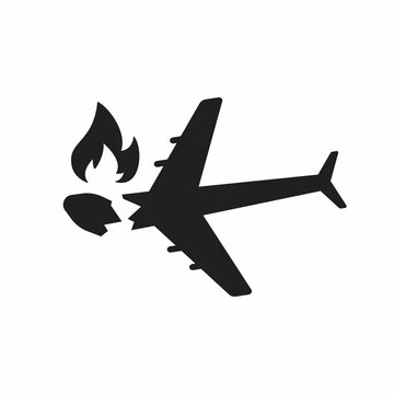 Airplane Crash Flat Icon