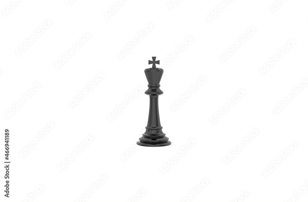 Poster Illustration of a chess King on a white background