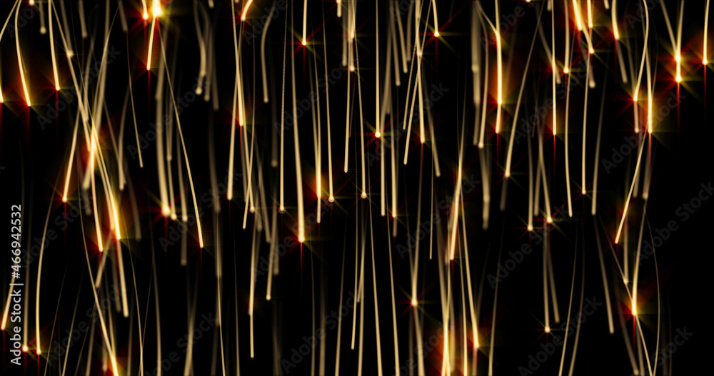 Aufkleber gold sparkles and golden shine flow of glitter, magic background. golden trails of fluid or fibers o