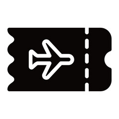 airplane ticket glyph icon