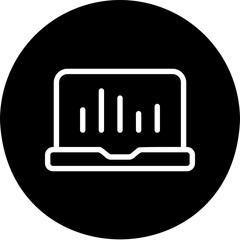 laptop analytics glyph icon