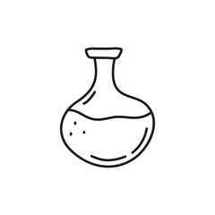 Doodle outline flask icon.