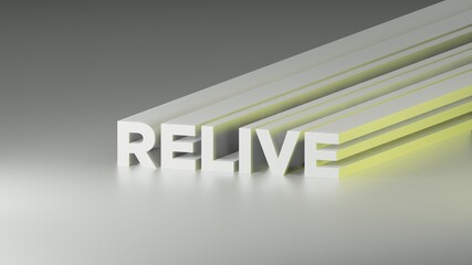 Relive text background in white theme. 3D Illustration headline letter