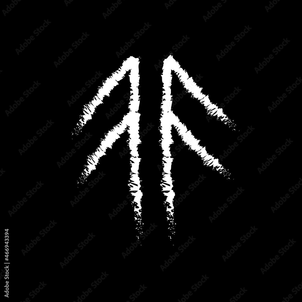 Wall mural ansuz - the fourth rune of the elder, younger and anglo-saxon futarks. vector illustration.