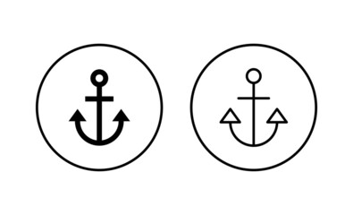 Anchor icons set. Anchor sign and symbol. Anchor marine icon.
