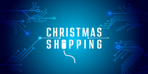 christmas shopping - text illustration