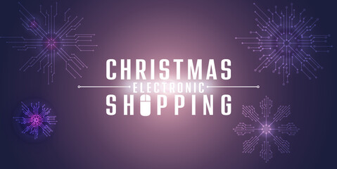 christmas shopping - text illustration for electronic devices computer