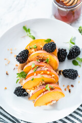 Peach ricotta toast