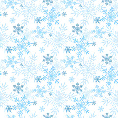 Christmas seamless pattern snowflake snow crystal, winter festive ornament for textile