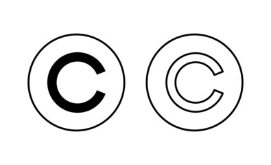 Copyright icons set. copyright sign and symbol