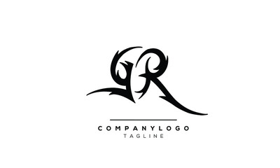 Abstract Letter Initial GR RG Vector Logo Design Template