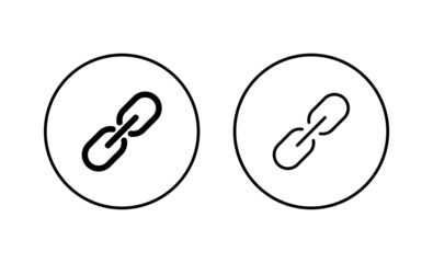 Link icons set. Hyperlink chain sign and symbol