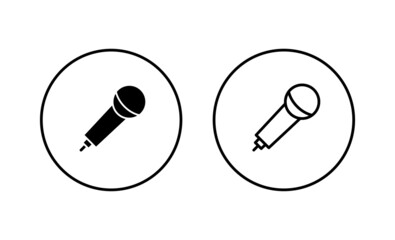 Microphone icons set. karaoke sign and symbol