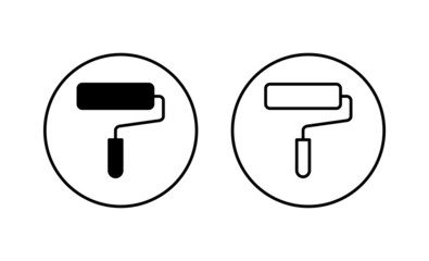 Paint icons set. paint brush sign and symbol. paint roller icon vector